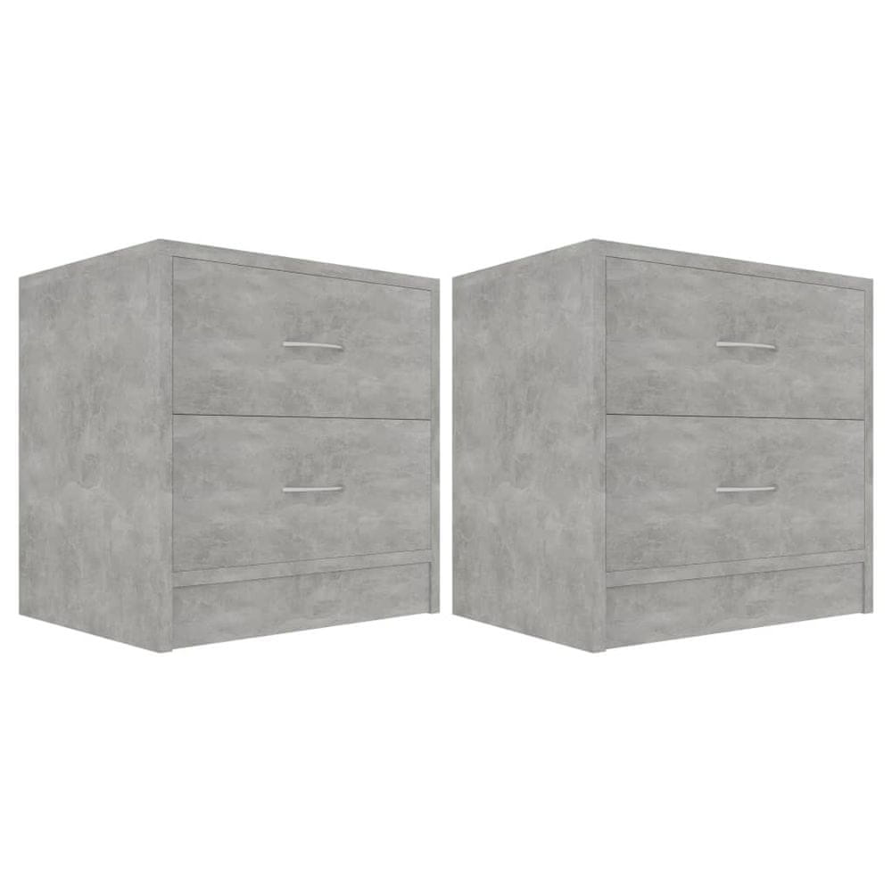Vidaxl Nočné stolíky 2 ks, betónovo sivé 40x30x40 cm, drevotrieska